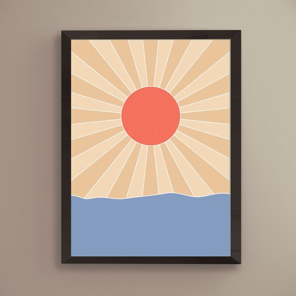 Modern Minimalist Boho Landscape Wall Art Print Home Decor [No Frame] - Picture 1 of 7